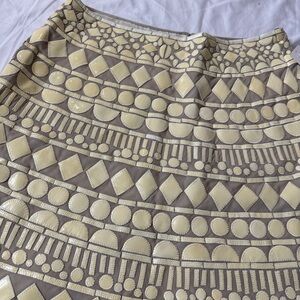 Naeem Khan Geometric Silk Skirt Runway Archive Designer Luxury Statement USA